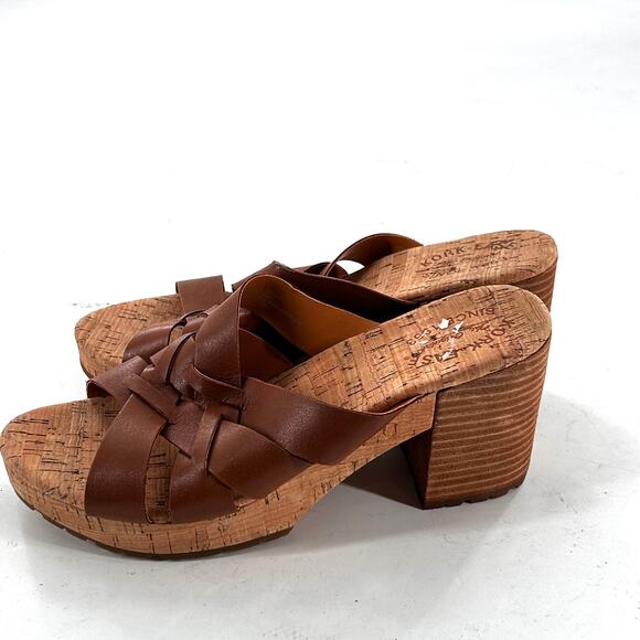 Kork Ease Charis Sandals 11 Brown NWOT Heels Mules Leather Comfort Travel - Picture 4 of 7